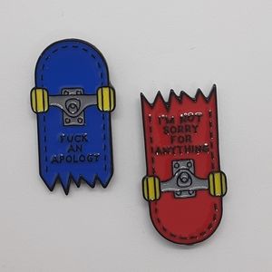 2pc. “Broken Skateboard” Enamel Pin Set